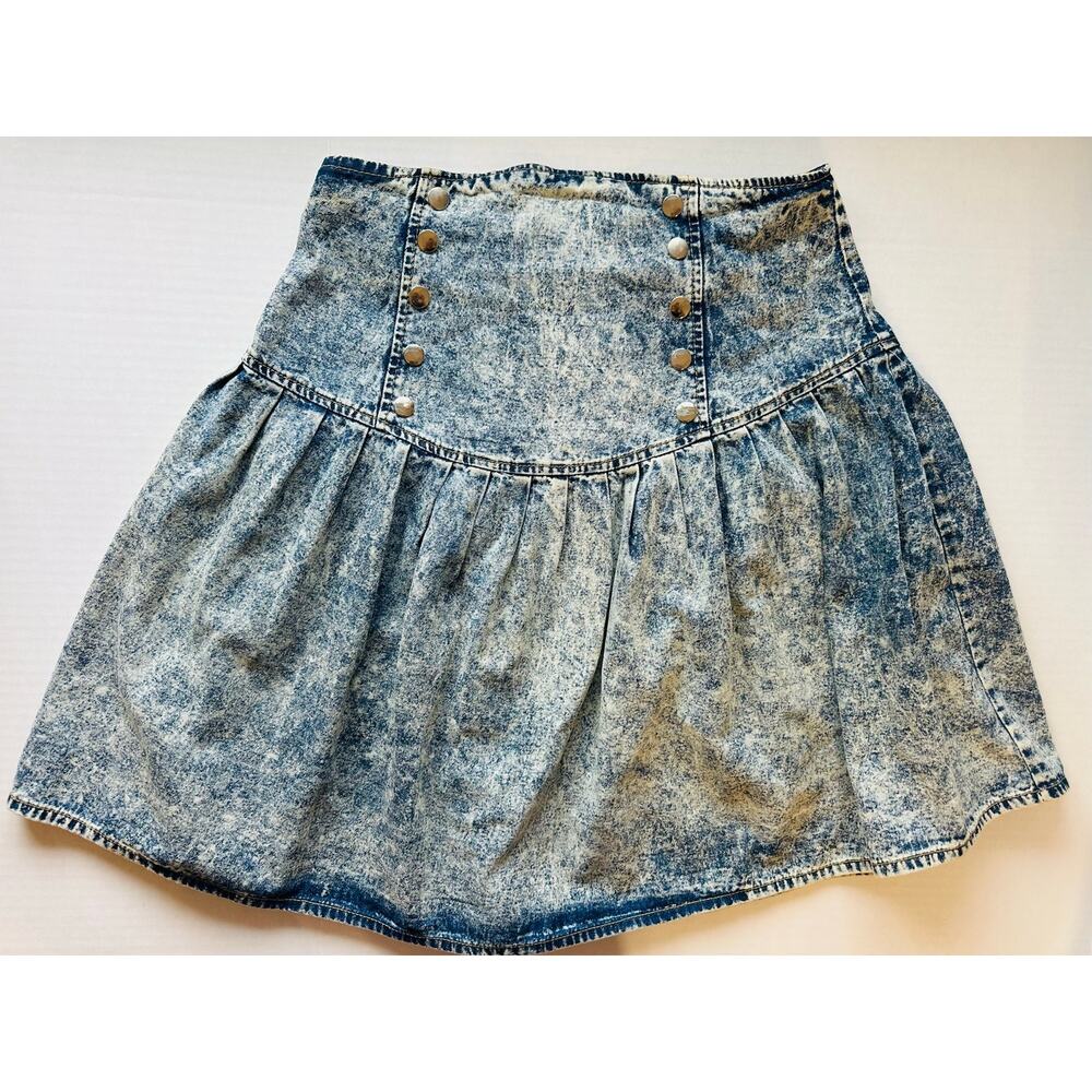 VTG 1980 EnChante Acid Wash Denim Skirt Size 11